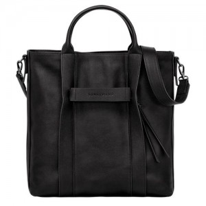 long champ 3D L Tote Leather Női Kézitáska Fekete | HUOK9040