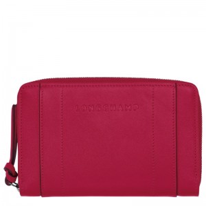 long champ 3D Leather Női Pénztárca Magenta | HUVR8558