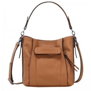 long champ 3D S Leather Női Crossbody Táska Natural | HUMQ8971