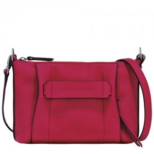 long champ 3D S Leather Női Crossbody Táska Magenta | HUZU8912