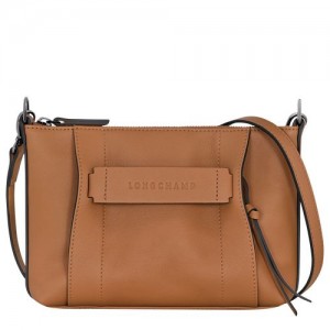 long champ 3D S Leather Női Crossbody Táska Natural | HUJP8909