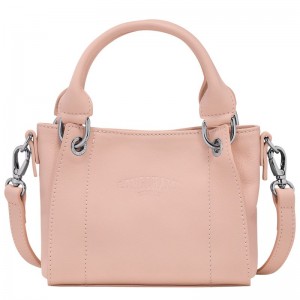 long champ 3D XS Handbag Leather Női Mini Táskák Nude | HUAH9371