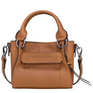 long champ 3D XS Handbag Leather Női Mini Táskák Natural | HUCT9339