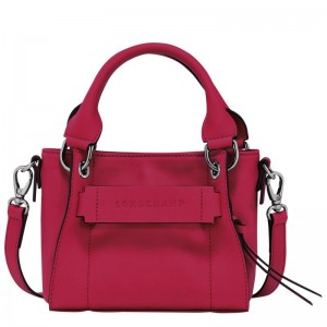 long champ 3D XS Leather Női Kézitáska Magenta | HUBE9129