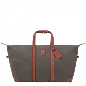 long champ Boxford L Recycled canvas Női Utazótáskák Barna | HUWN8322