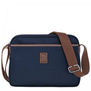 long champ Boxford M Camera Recycled canvas Férfi Crossbody Táska Kék | HUEB7595