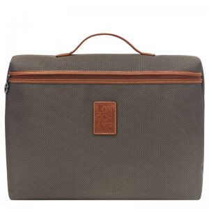 long champ Boxford S Recycled canvas Férfi Aktatáska Barna | HUNW7617