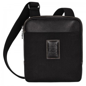 long champ Boxford XS Crossbody Recycled canvas Női Mini Táskák Fekete | HURV9357