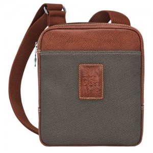 long champ Boxford XS Recycled canvas Férfi Crossbody Táska Barna | HUFD7579