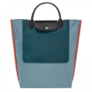 long champ Cabas M Tote Canvas Férfi Kézitáska Kék | HUFD7475