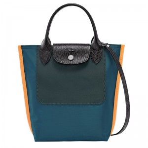 long champ Cabas XS Tote Canvas Férfi Kézitáska Páva | HUZU7469