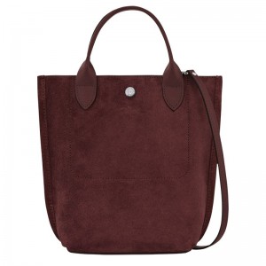 long champ Cabas XS Tote Leather Női Mini Táskák Bordó | HUBE9384