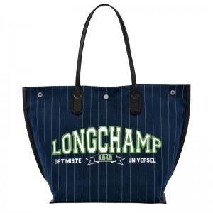 long champ Essential Tote Canvas Női Válltáskák Sötétkék | HULI8859