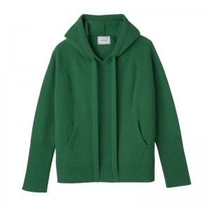 long champ Hoodie Knit Női Pulóver Zöld | HUFD7814