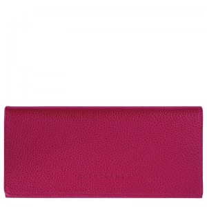 long champ Le FoulonnÉ Continental Leather Női Pénztárca Beetroot | HUNW8556