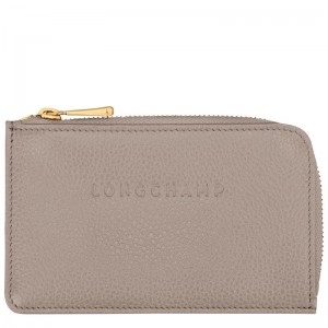 long champ Le FoulonnÉ Leather Férfi Kártyatartó Turtledove | HUXY7364