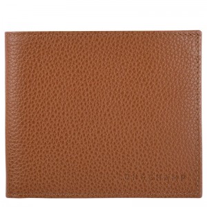 long champ Le FoulonnÉ Leather Férfi Pénztárca Caramel | HUCT7406