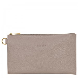 long champ Le FoulonnÉ Leather Férfi Pouches Turtledove | HUHA7348