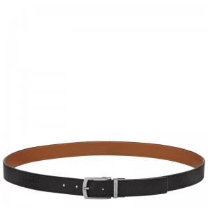 long champ Le FoulonnÉ Leather Férfi Öv Fekete | HUSG7084