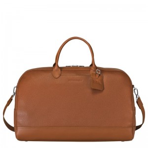 long champ Le FoulonnÉ M Leather Férfi Utazótáskák Caramel | HUQM7229