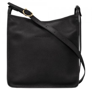 long champ Le FoulonnÉ M Leather Női Crossbody Táska Fekete | HUHA8929