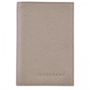 long champ Le FoulonnÉ Passport cover Leather Férfi Pouches Turtledove | HUTC7285