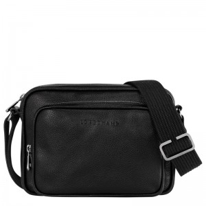 long champ Le FoulonnÉ S Camera Leather Férfi Crossbody Táska Fekete | HUAH7582