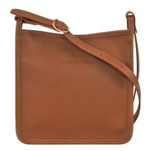 long champ Le FoulonnÉ S Leather Női Crossbody Táska Caramel | HUXY8924