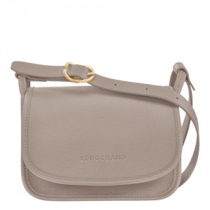 long champ Le FoulonnÉ S Leather Női Crossbody Táska Turtledove | HUMQ8918