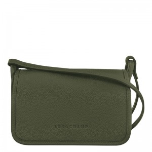 long champ Le FoulonnÉ XS Clutch Leather Női Pouches Khaki | HUWN8683