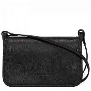 long champ Le FoulonnÉ XS Clutch Leather Női Pénztárca Fekete | HUFD8567