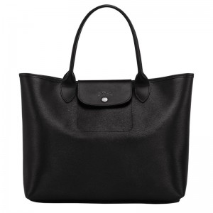 long champ Le Pliage City L Tote Canvas Női Kézitáska Fekete | HUTC9252