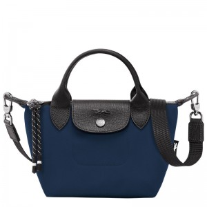 long champ Le Pliage Energy XS Handbag Recycled canvas Női Mini Táskák Sötétkék | HUAH9319