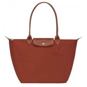 long champ Le Pliage Green L Tote Recycled canvas Női Válltáskák Chestnut | HUNW8816