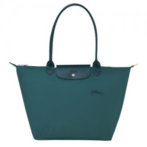 long champ Le Pliage Green L Tote Recycled canvas Női Válltáskák Páva | HUBE8812