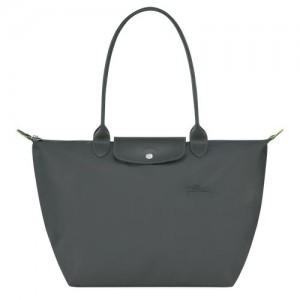 long champ Le Pliage Green L Tote Recycled canvas Női Válltáskák Graphite | HUQM8788