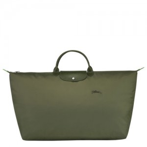 long champ Le Pliage Green M Recycled canvas Női Utazótáskák Forest | HUOK8277