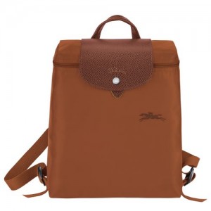 long champ Le Pliage Green M Recycled canvas Férfi Hátizsákok Cognac | HUQM7540