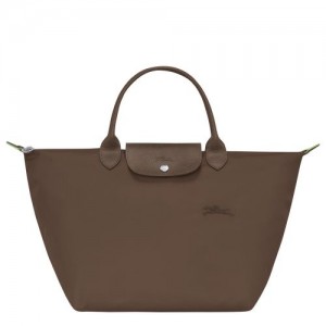 long champ Le Pliage Green M Recycled canvas Női Kézitáska Terra | HUAH9059