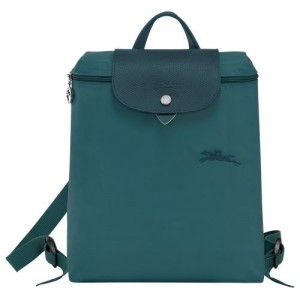 long champ Le Pliage Green M Recycled canvas Női Hátizsákok Páva | HUEB8734