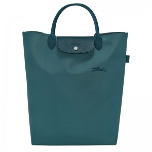 long champ Le Pliage Green M Tote Canvas Női Kézitáska Páva | HUHA9241