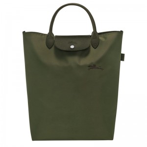 long champ Le Pliage Green M Tote Canvas Női Kézitáska Forest | HUZU9237