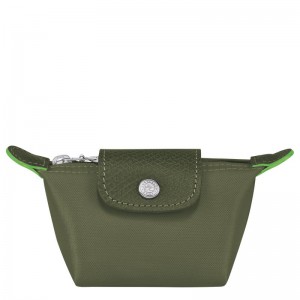 long champ Le Pliage Green Recycled canvas Női Érme Pénztárca Forest | HUOK8537