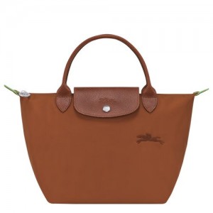 long champ Le Pliage Green S Recycled canvas Női Kézitáska Cognac | HUWN9050