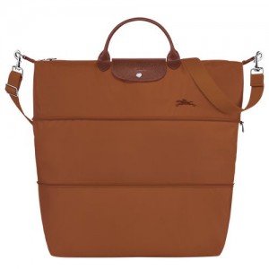 long champ Le Pliage Green expandable Recycled canvas Női Utazótáskák Cognac | HUQM8268