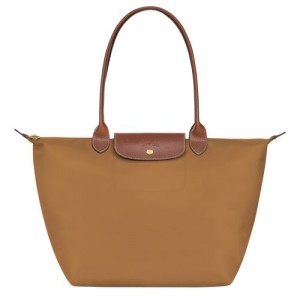 long champ Le Pliage Original L Tote Recycled canvas Női Válltáskák Fawn | HUDF8801