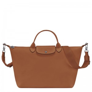 long champ Le Pliage Xtra L Leather Férfi Kézitáska Cognac | HUOK7480