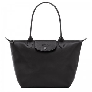 long champ Le Pliage Xtra M Tote Leather Női Válltáskák Fekete | HUWN8839