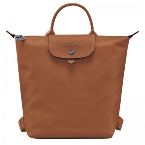 long champ Le Pliage Xtra S Leather Férfi Hátizsákok Cognac | HUHA7556