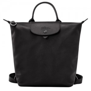 long champ Le Pliage Xtra S Leather Férfi Hátizsákok Fekete | HUTC7545